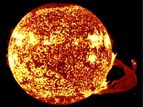Sun with large flare